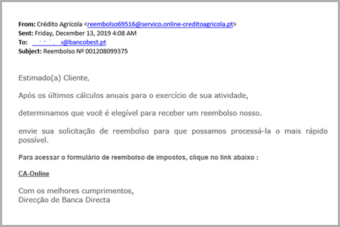 Tentativa de Phishing 122019